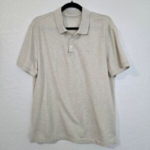 Banana Republic Pique Polo Shirt Mens Large Beige Short Sleeve Embroidered BR